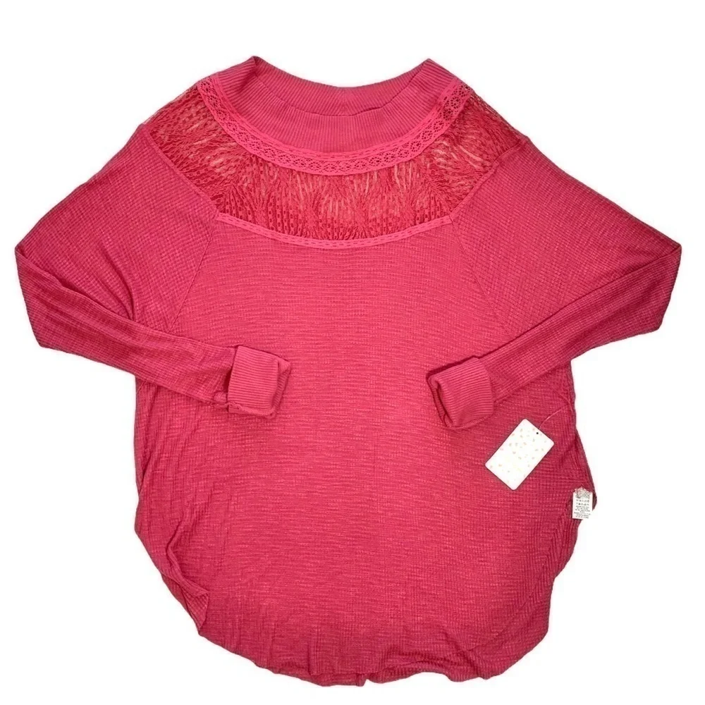 Free People Womens Spring Valley Henley Blouse S